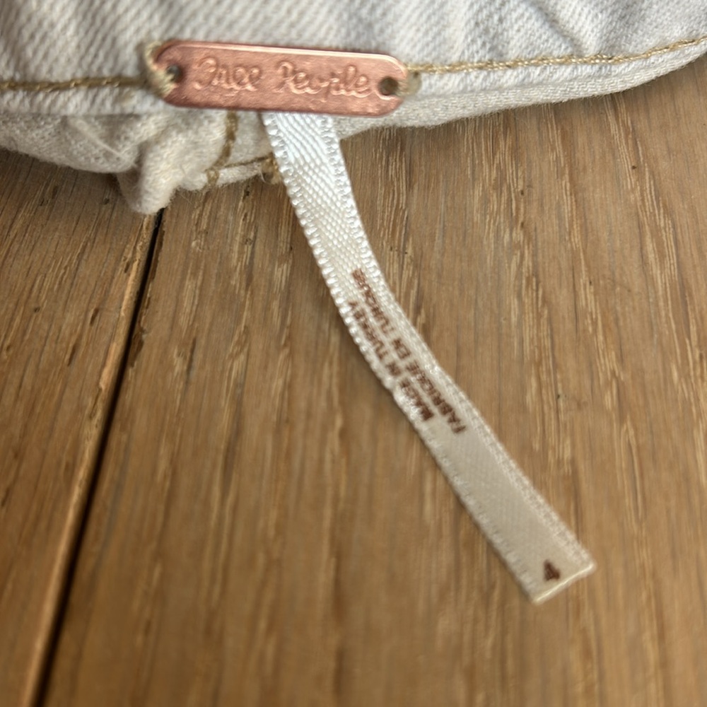 FREE PEOPLE-SPLENDOR IN THE GRASS FRONT TIE JEAN SKIRT - Picture 5 of 11